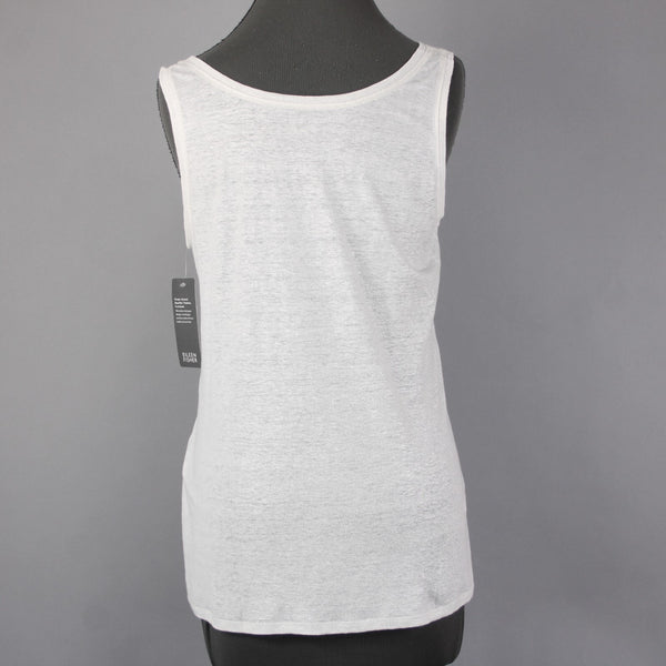 Eileen Fisher Top NEW $55 Sz SP White Silver Metallic 100% Organic Linen