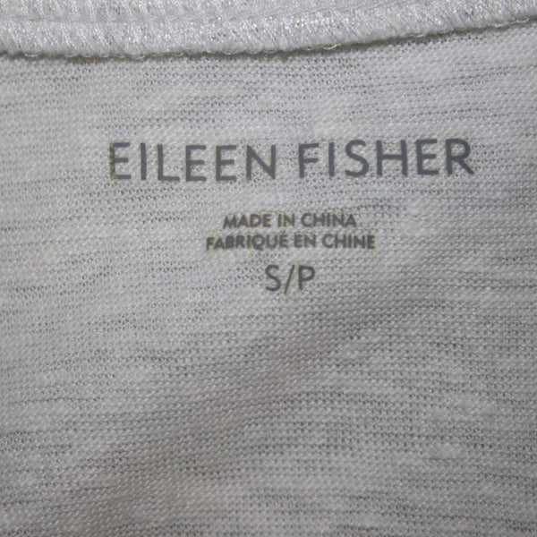 Eileen Fisher Top NEW $55 Sz SP White Silver Metallic 100% Organic Linen
