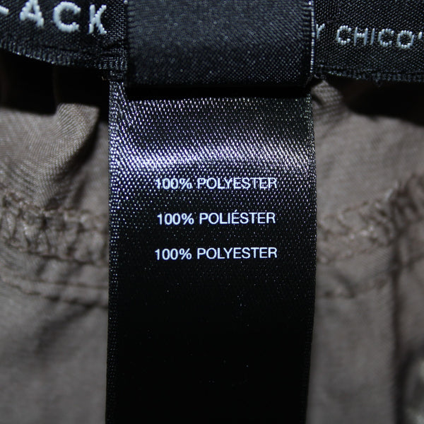 Chicos Black Label Sz 2 x 29 Brown Ankle Pockets Drawstring 100% Polyester Pant