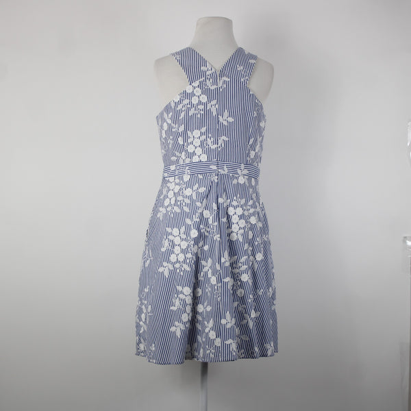 Sam Edelman NEW $148 Sz 6 Blue White Floral Pockets Lined 100% Cotton Dress