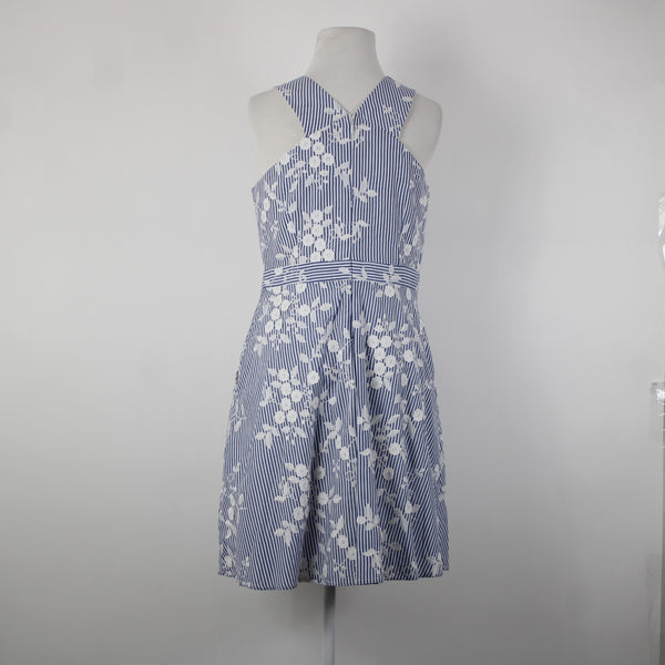 Sam Edelman NEW $148 Sz 6 Blue White Floral Pockets Lined 100% Cotton Dress