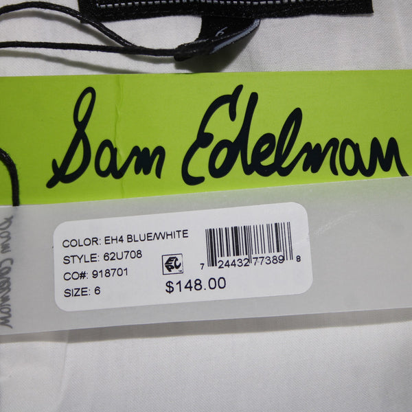 Sam Edelman NEW $148 Sz 6 Blue White Floral Pockets Lined 100% Cotton Dress