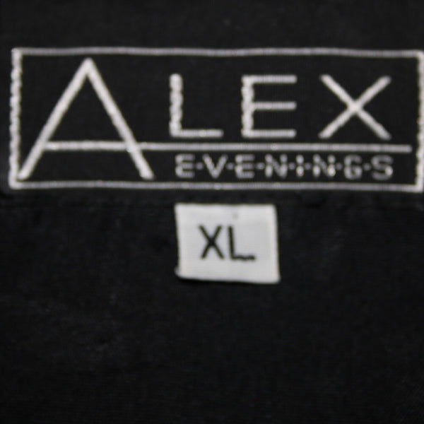 Alex Evenings Sz XL Black Velour Beaded Lined No Fabric Label AS IS Wrap Sweater