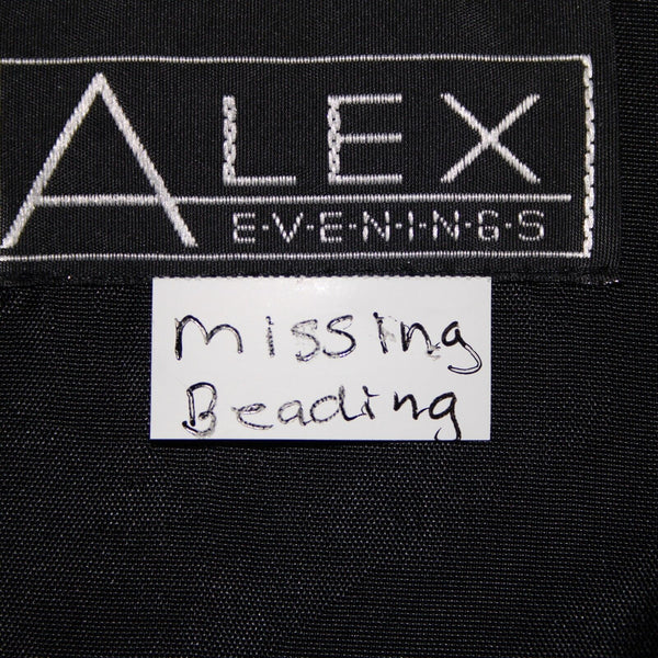 Alex Evenings Sz XL Black Velour Beaded Lined No Fabric Label AS IS Wrap Sweater