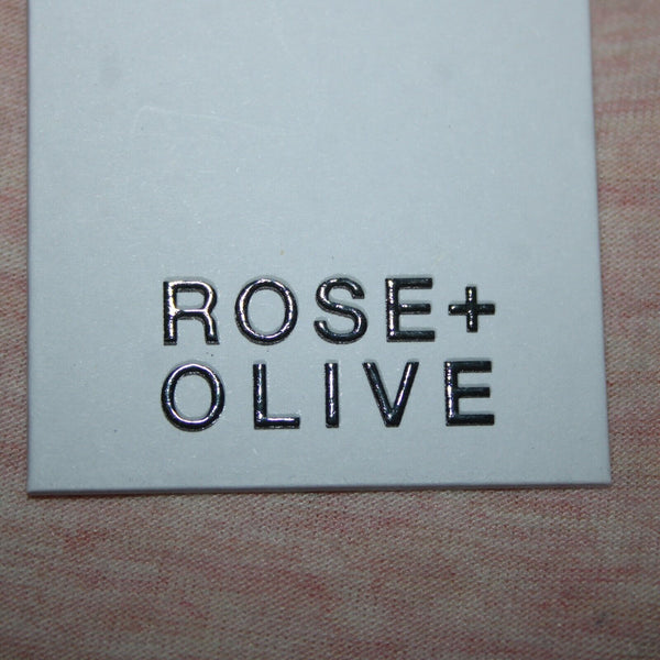 Rose + Olive NEW Sz S Light Pink Heathered Gold Shimmer V Neck Rayon Spandex Top