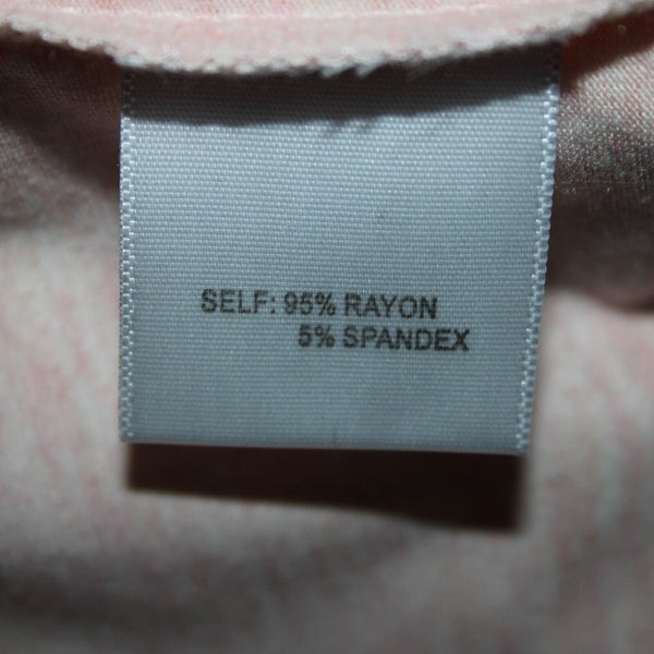 Rose + Olive NEW Sz S Light Pink Heathered Gold Shimmer V Neck Rayon Spandex Top