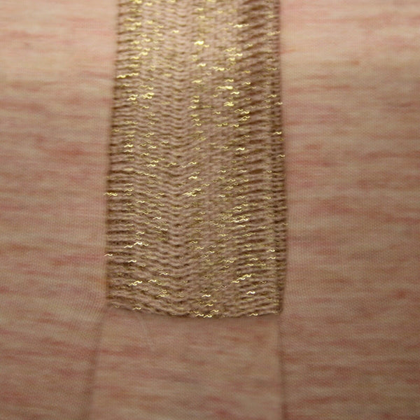 Rose + Olive NEW Sz S Light Pink Heathered Gold Shimmer V Neck Rayon Spandex Top