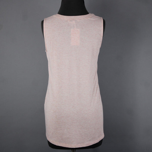 Rose + Olive NEW Sz S Light Pink Heathered Gold Shimmer V Neck Rayon Spandex Top