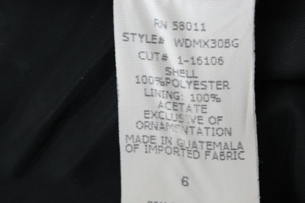 Componix Vtg Sz 6 Black Bead Embellished Bodice Polyester Acetate Lined Dress