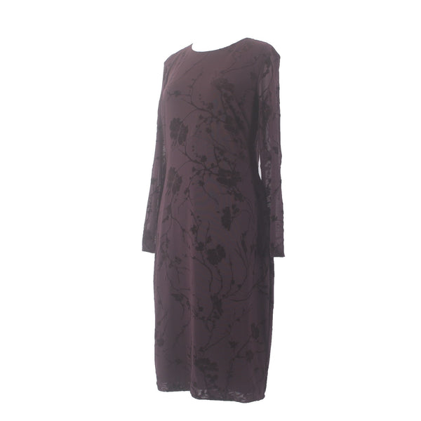 Lauren Ralph Lauren Dress NEW $175 Sz 12 Purple Velour Detail Lined Nylon Dress