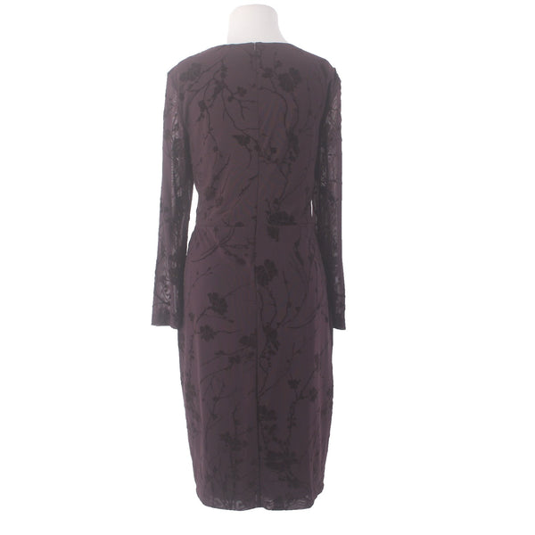 Lauren Ralph Lauren Dress NEW $175 Sz 12 Purple Velour Detail Lined Nylon Dress