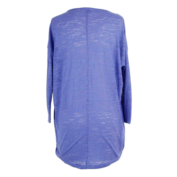 Eddie Bauer NEW $50 Sz XS Blue Iris Burnout Wrap Poly Cotton Rayon Top