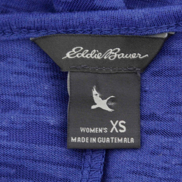Eddie Bauer NEW $50 Sz XS Blue Iris Burnout Wrap Poly Cotton Rayon Top
