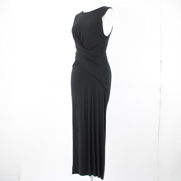 T Alexander Wang Sz L Black Sleeveless Ruched No Fabric Label Dress