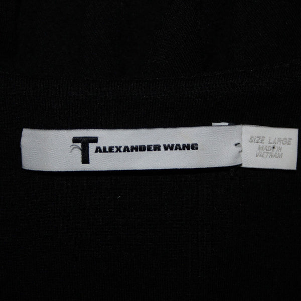 T Alexander Wang Sz L Black Sleeveless Ruched No Fabric Label Dress