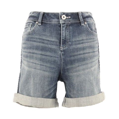 INC NEW $69 Regular Fit Sz 8 x 5 Denim Cotton Blend Cuffed Shorts