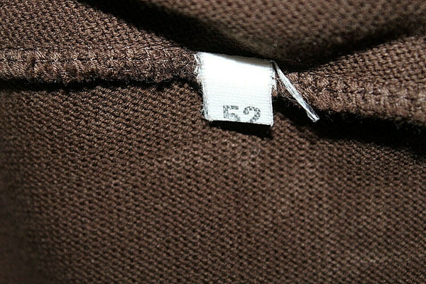 Dolce & Gabbana Sz 52 Brown Blue Multi Leather Logo Pullover Vintage Sweater