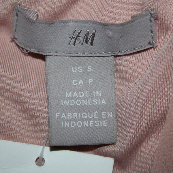 HM NEW Sz S Peach White Floral Sleeveless Ruffled Lined 100% Polyester Dress