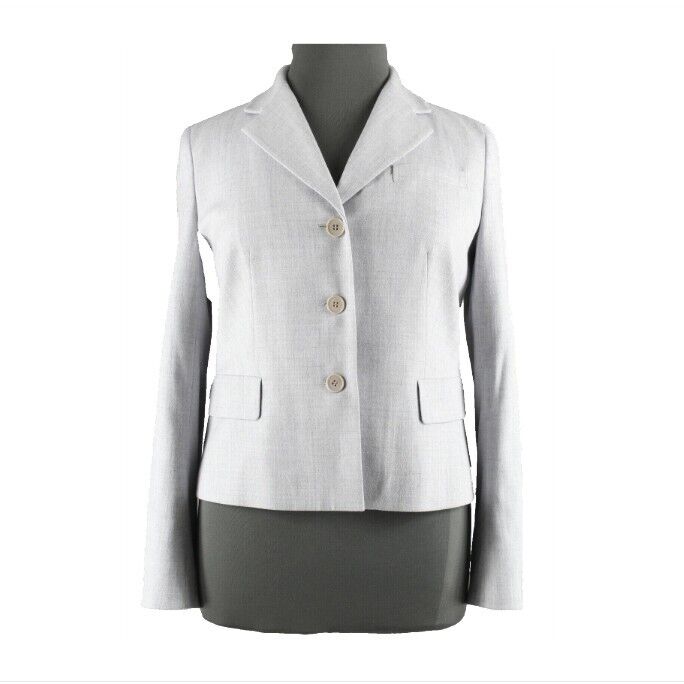Talbots NEW $199 Sz 16 Gray Kate Fit Lined Wool Spandex Polyester Jacket