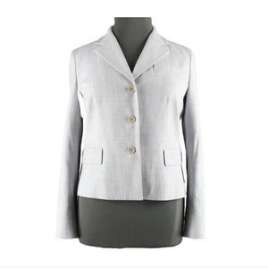 Talbots NEW $199 Sz 16 Gray Kate Fit Lined Wool Spandex Polyester Jacket