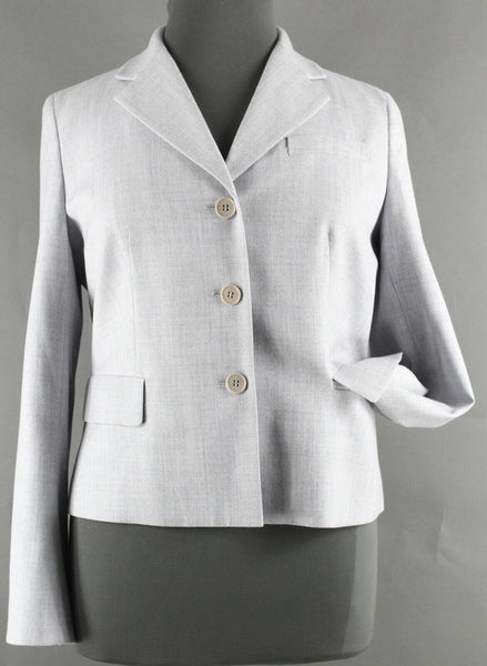 Talbots NEW $199 Sz 16 Gray Kate Fit Lined Wool Spandex Polyester Jacket