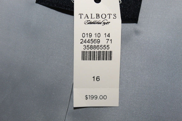 Talbots NEW $199 Sz 16 Gray Kate Fit Lined Wool Spandex Polyester Jacket