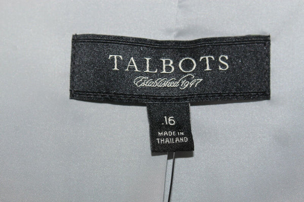 Talbots NEW $199 Sz 16 Gray Kate Fit Lined Wool Spandex Polyester Jacket