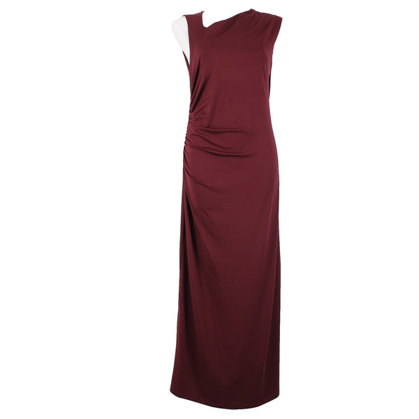 Cider Dress NEW Sz XL Burgundy Red Side Ruching Sleeveless Recycled Poly Dress