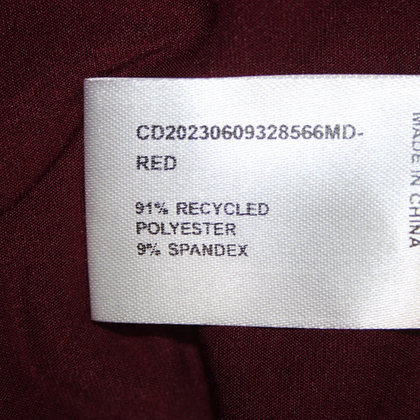 Cider Dress NEW Sz XL Burgundy Red Side Ruching Sleeveless Recycled Poly Dress