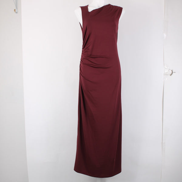 Cider Dress NEW Sz XL Burgundy Red Side Ruching Sleeveless Recycled Poly Dress