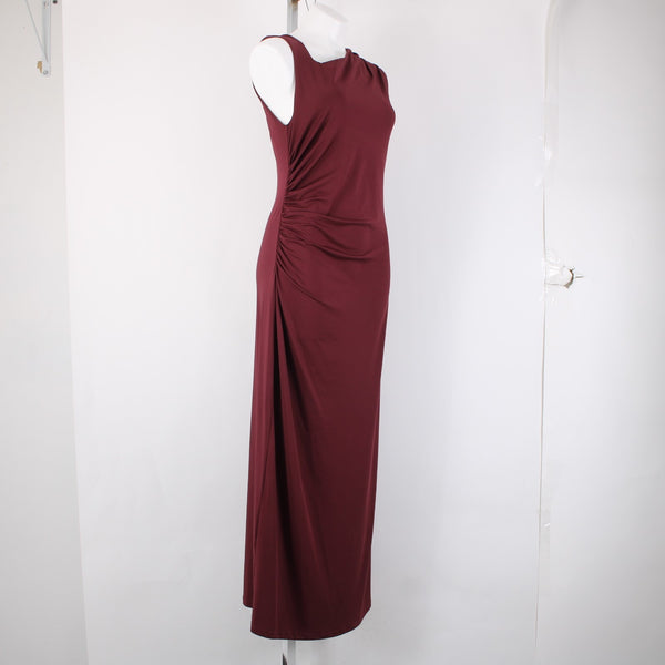 Cider Dress NEW Sz XL Burgundy Red Side Ruching Sleeveless Recycled Poly Dress