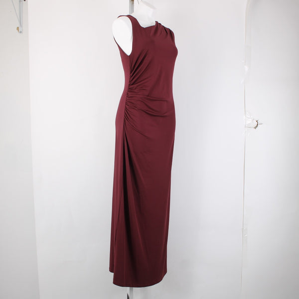 Cider Dress NEW Sz XL Burgundy Red Side Ruching Sleeveless Recycled Poly Dress