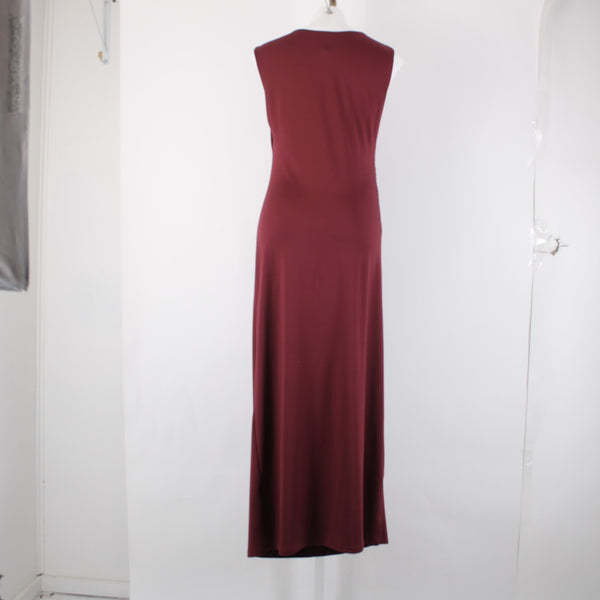 Cider Dress NEW Sz XL Burgundy Red Side Ruching Sleeveless Recycled Poly Dress