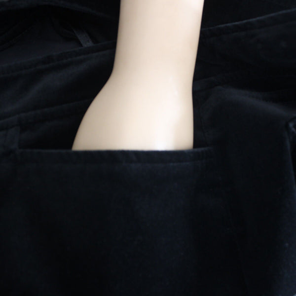 Eileen Fisher Sz S X 32 Black Velour Low Rise Pockets Cotton Tencel Pant