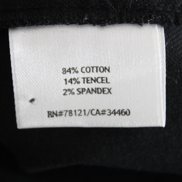 Eileen Fisher Sz S X 32 Black Velour Low Rise Pockets Cotton Tencel Pant