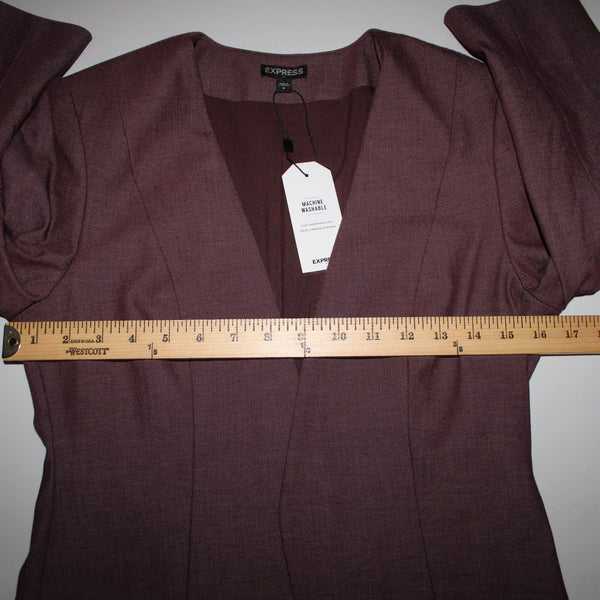 Express NEW Sz 6 Purple Lined 3/4 Sleeve Polyester Cotton Blazer Jacket