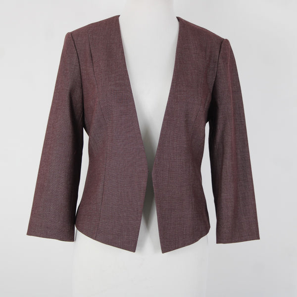 Express NEW Sz 6 Purple Lined 3/4 Sleeve Polyester Cotton Blazer Jacket