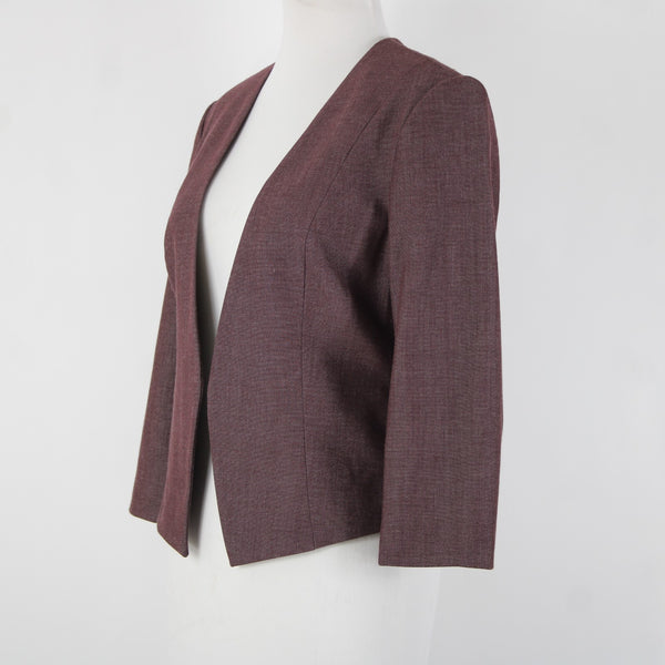 Express NEW Sz 6 Purple Lined 3/4 Sleeve Polyester Cotton Blazer Jacket