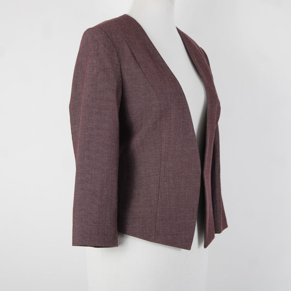 Express NEW Sz 6 Purple Lined 3/4 Sleeve Polyester Cotton Blazer Jacket