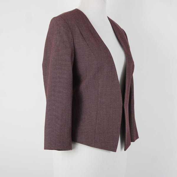 Express NEW Sz 6 Purple Lined 3/4 Sleeve Polyester Cotton Blazer Jacket