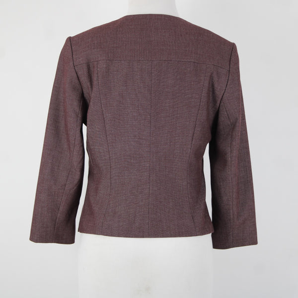 Express NEW Sz 6 Purple Lined 3/4 Sleeve Polyester Cotton Blazer Jacket