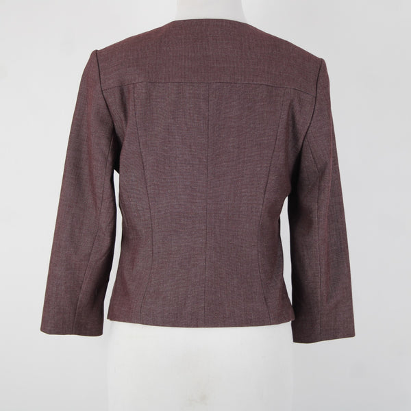 Express NEW Sz 6 Purple Lined 3/4 Sleeve Polyester Cotton Blazer Jacket