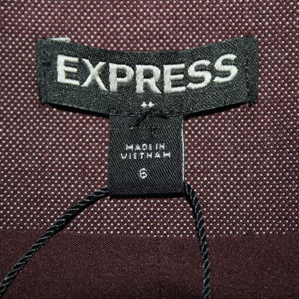 Express NEW Sz 6 Purple Lined 3/4 Sleeve Polyester Cotton Blazer Jacket