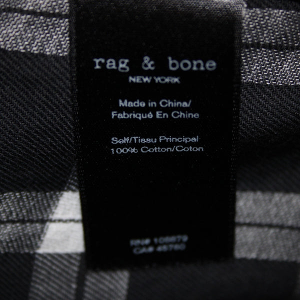 Rag Bone Dress Sz M Black White Sheer Check Sleeveless 100% Cotton Dress