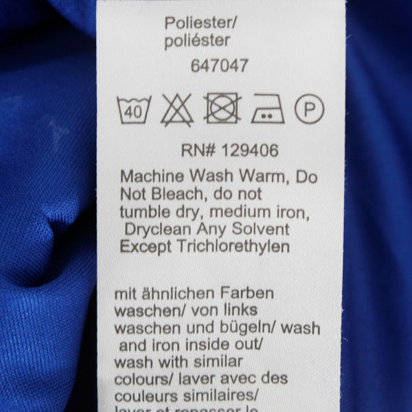 Venus Sz 6 Blue Lined Off Shoulder Super Flutter Sleeve Front Slit Poly Dress