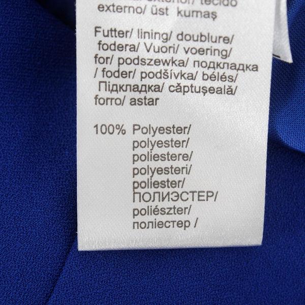 Venus Sz 6 Blue Lined Off Shoulder Super Flutter Sleeve Front Slit Poly Dress