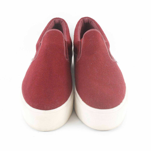 Superga Sz 10 Burgundy 1.5in Platform Slip On Wool Blend Casual Shoes