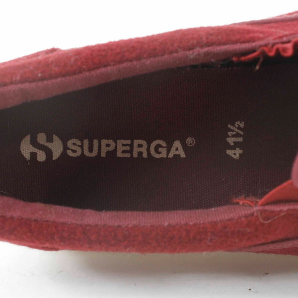 Superga Sz 10 Burgundy 1.5in Platform Slip On Wool Blend Casual Shoes