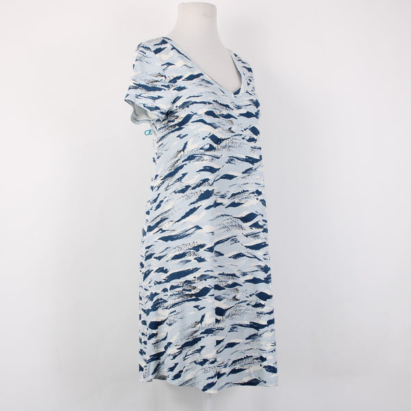 Aline Dress NEW $88 Monstera Bay Sz XLP Blue White Hawaii Made Rayon Spandex