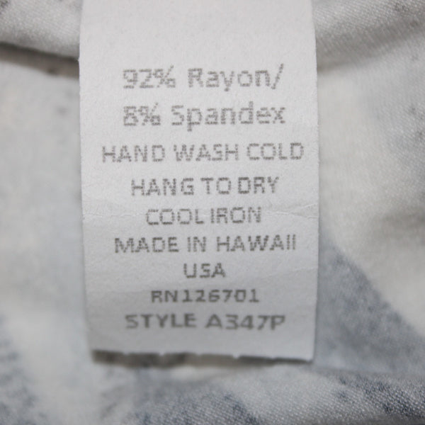 Aline Dress NEW $88 Monstera Bay Sz XLP Blue White Hawaii Made Rayon Spandex